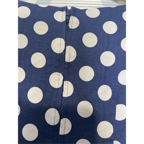 Lindy Bop Womens Vintage 50's Darcy Swing Party Dress Blue White Polka Dots SZ 2 - Picture 4 of 7